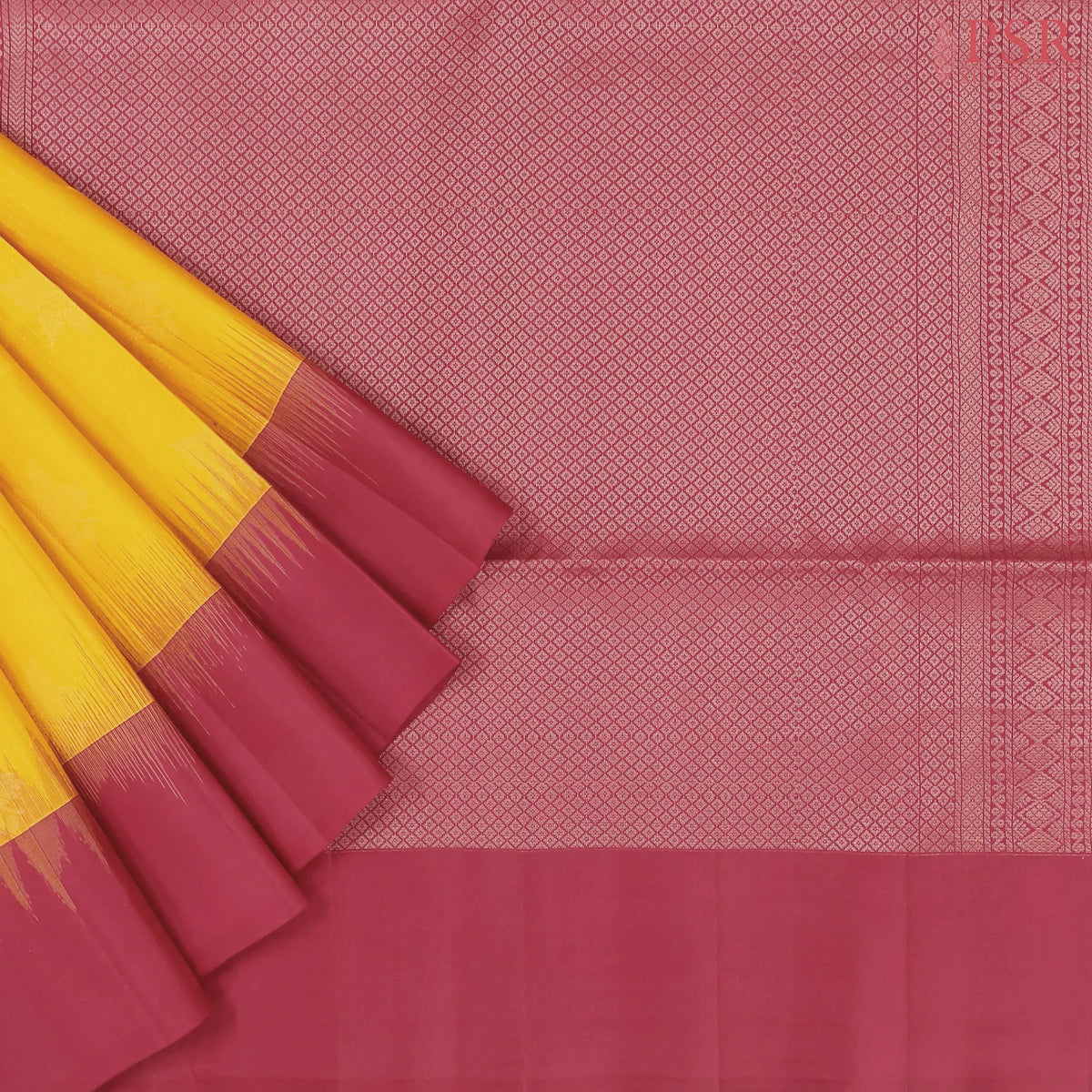 Amber Yellow Soft Silk Saree