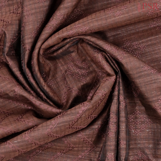 Brown Semi Tussar Embroidery Saree