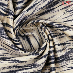 Beige & Dark Grey Semi Dupion Embroidery Saree
