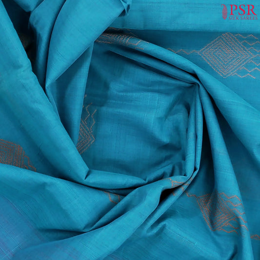 Cerulean Blue Kovai Cotton Saree