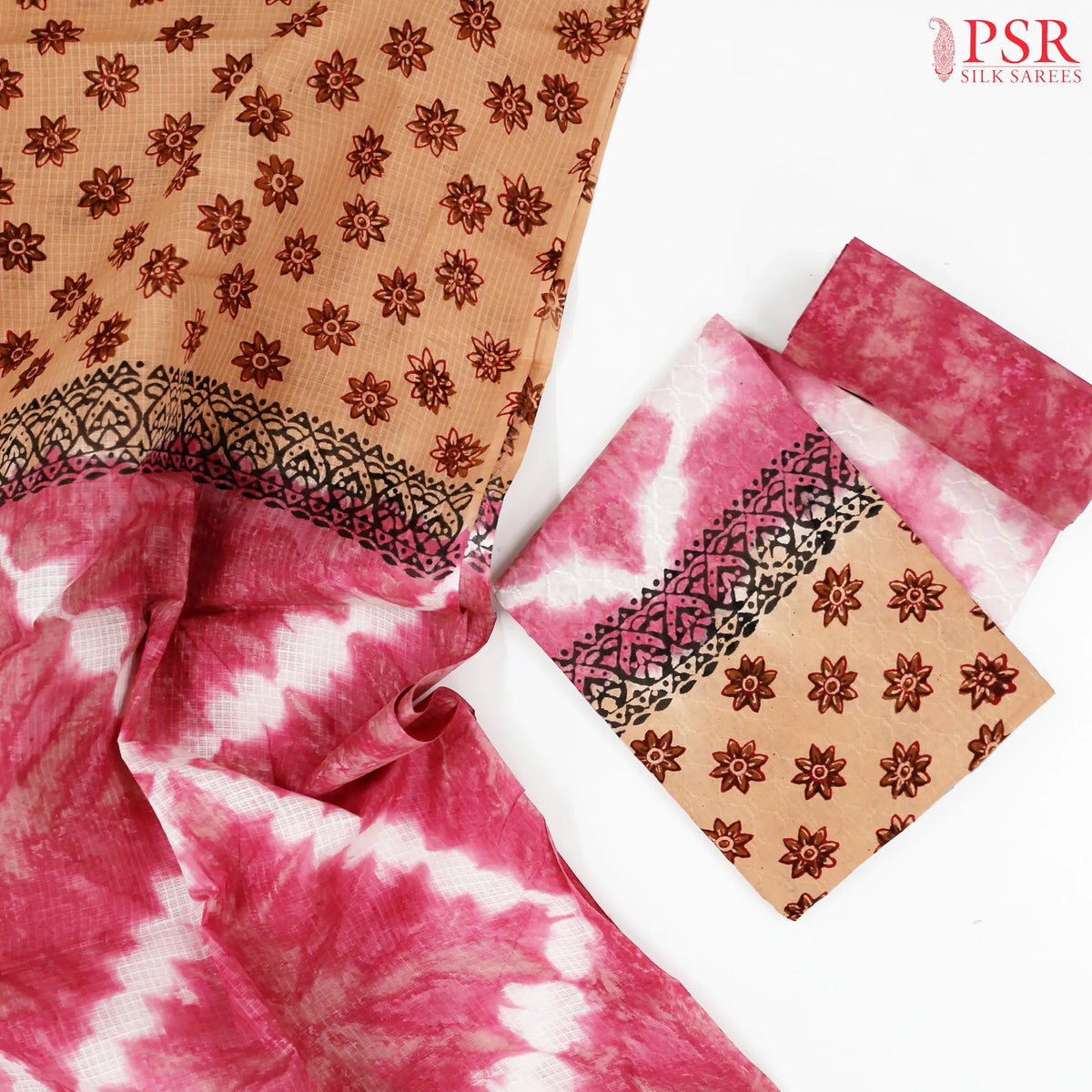 Rouge Pink Cotton Dress Material