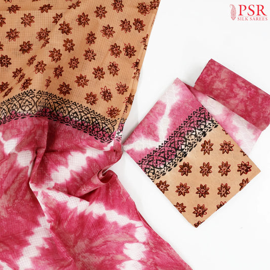 Rouge Pink Cotton Dress Material