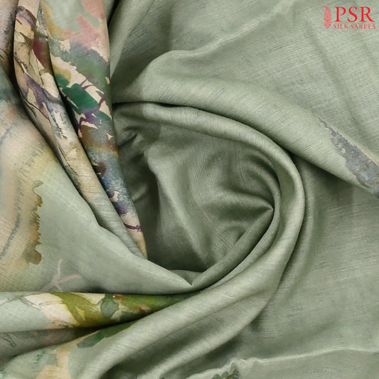 Sage Green Kadhi Tussar Silk Saree