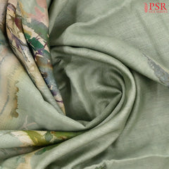 Sage Green Kadhi Tussar Silk Saree