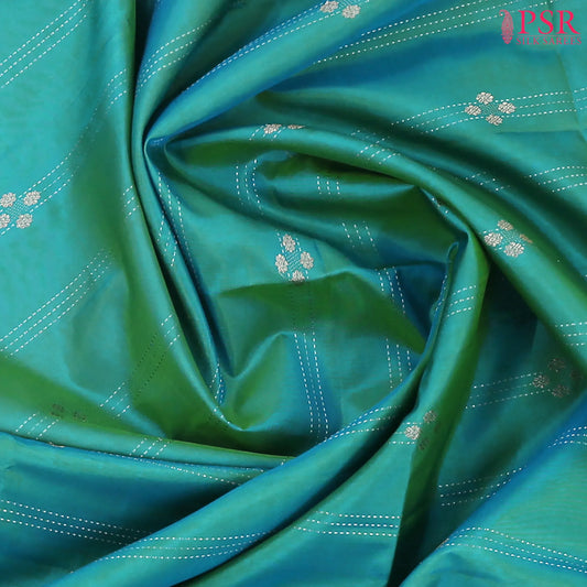 Turquoise Teal Soft Silk Saree