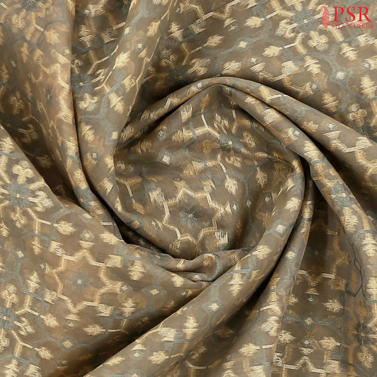 Olive Grey Banaras Silk Cotton Saree