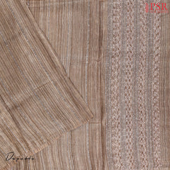 Chikoo Ghicha Tussar Silk Dress Material