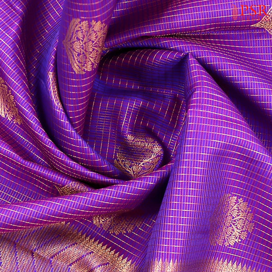 Blue Purple Fancy Kanchipuram Silk Saree