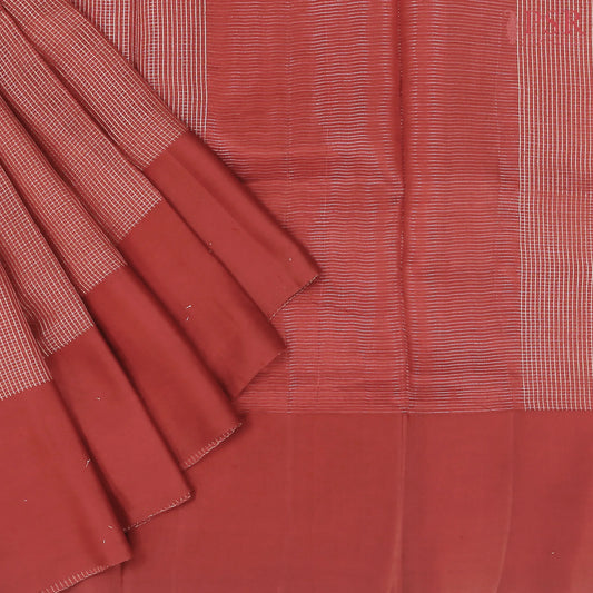 Red Semi Chiniya Saree