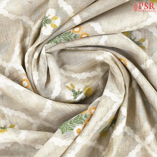 Beige Ghicha Cotton Saree