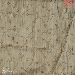 Chikoo Beige Kosa Embroidery Saree