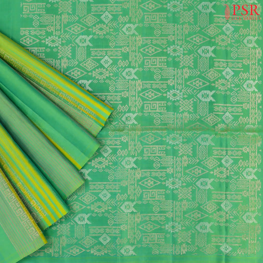 Green & Yellow Soft Silk Saree