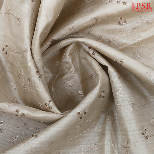 Pastel Beige Semi Dupion Saree