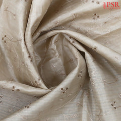 Pastel Beige Semi Dupion Saree