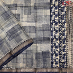 Dark Blue Assam Silk Dress Material
