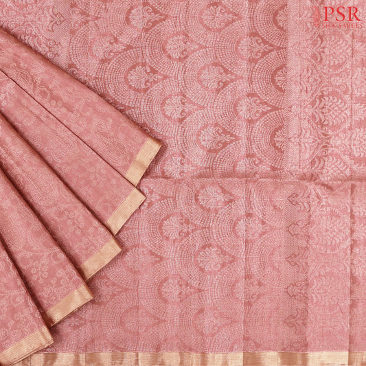 Copper Pink Tissue Soft Silk Saree