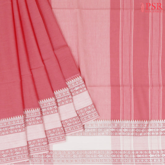 Coral Pink Byloom Cotton Saree