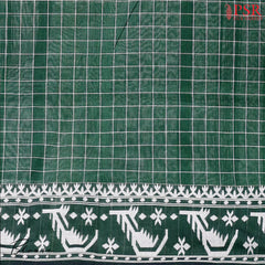 Dark Green Byloom Cotton Saree