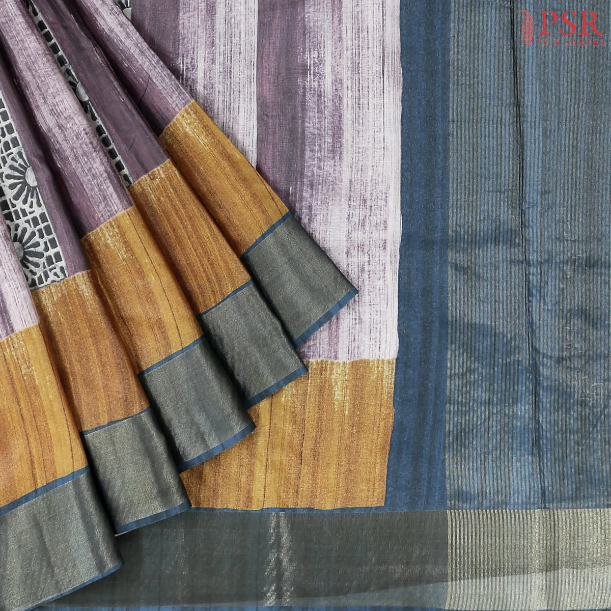 Mauve Purple Semi Tussar Saree