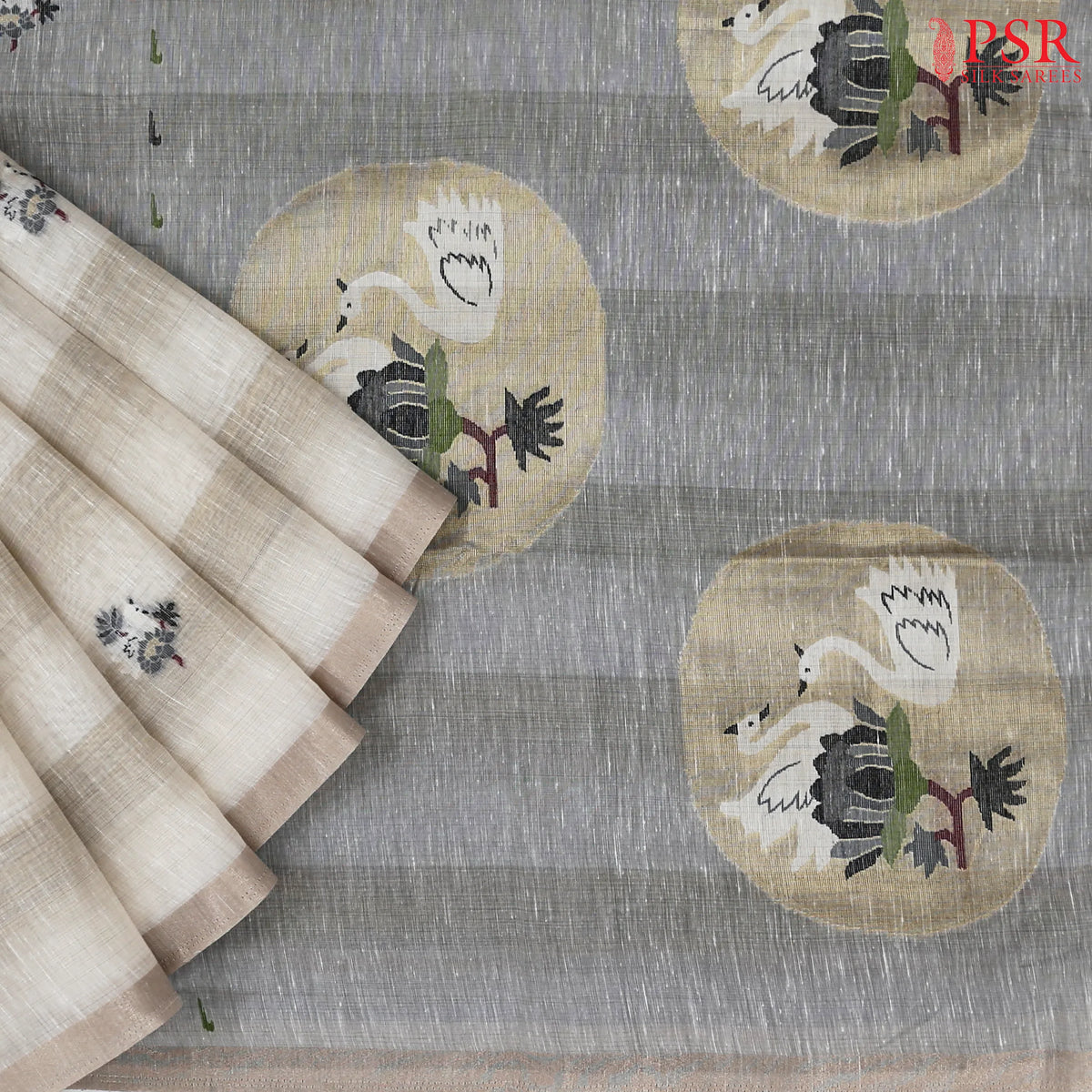 Light Beige Ghicha Cotton Saree