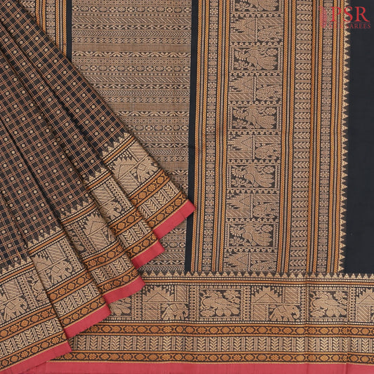 Black Kalakshetra Kovai Cotton Saree