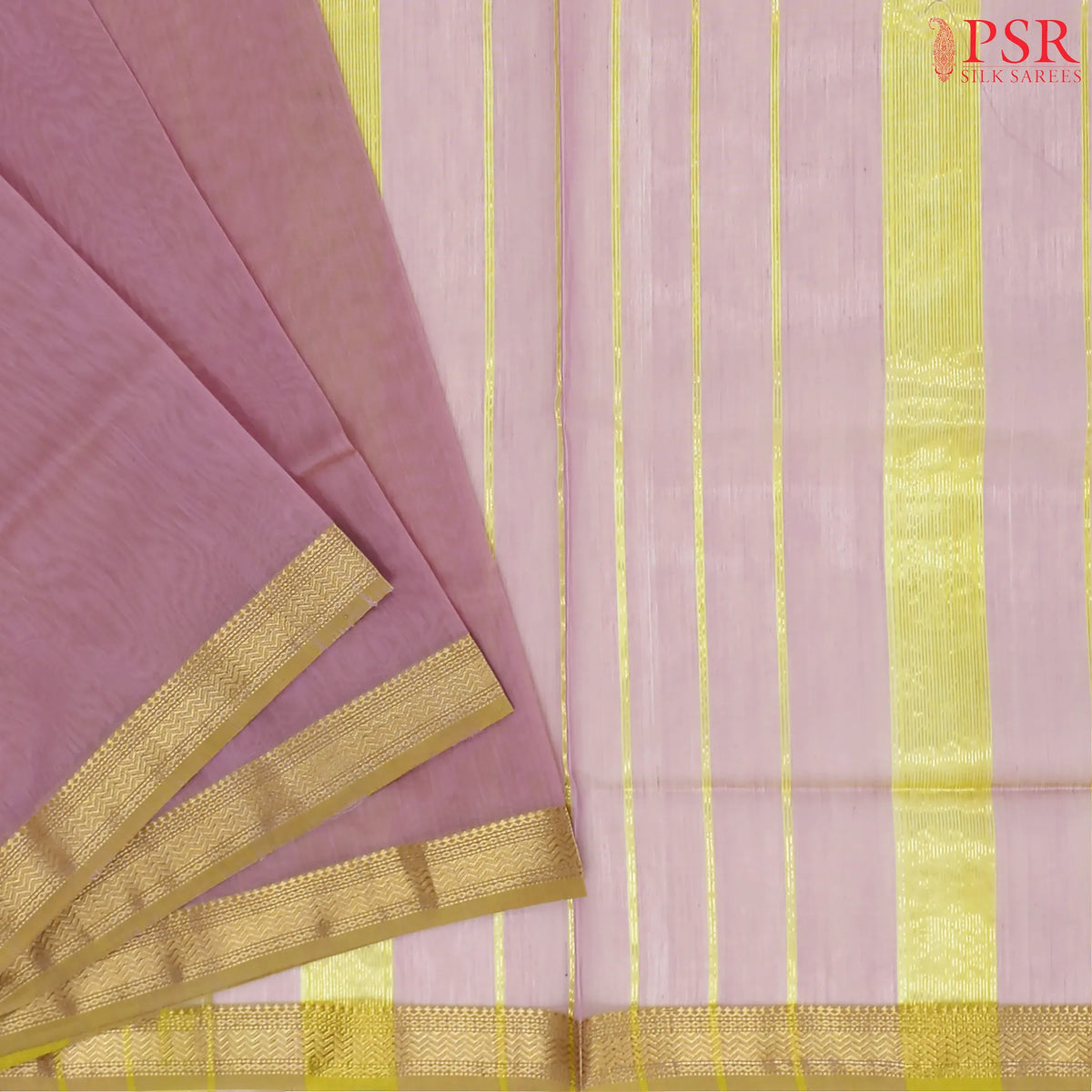 Puce Pink Maheshwari Silk Cotton Saree