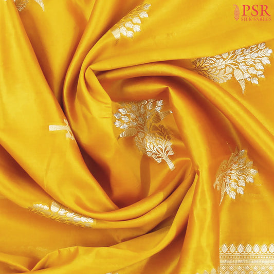 Yellow Chiniya Silk Saree