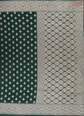 Dark Green Tassar Georgette Saree