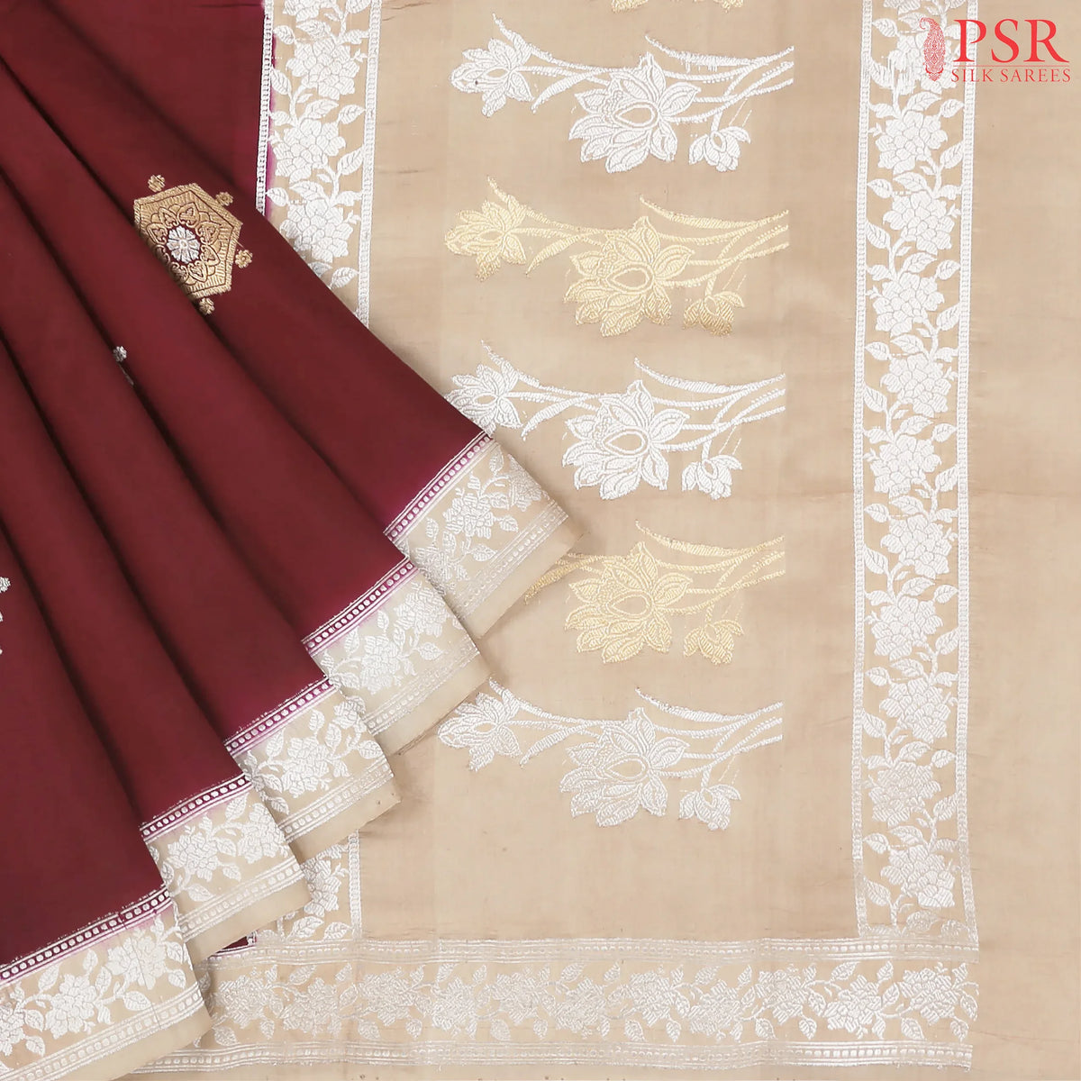 Maroon Mango Silk Saree