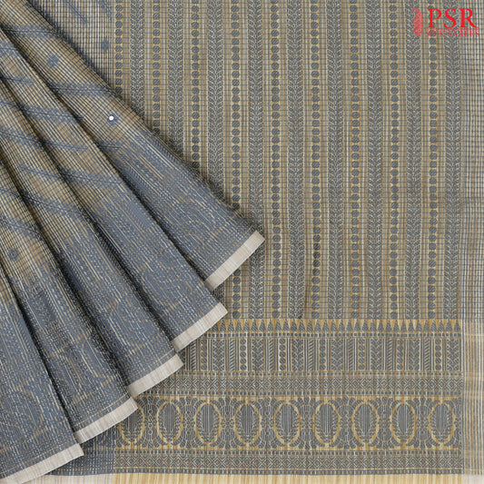 Grey Manipuri Supernet Cotton Saree