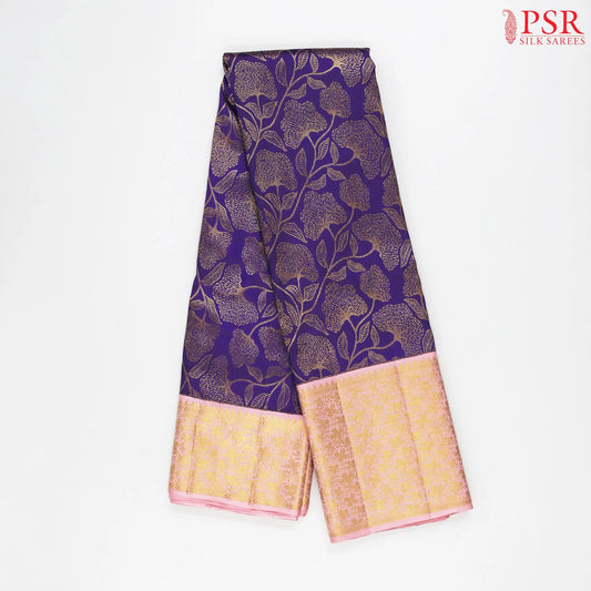 Indigo Kanchipuram Jacquard Silk Saree