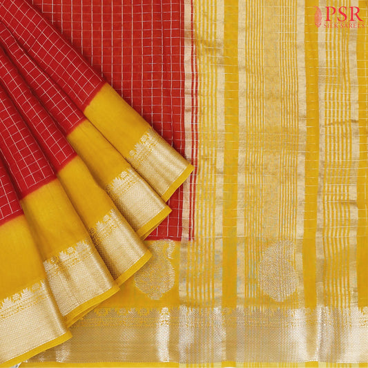 Red Assam Saree