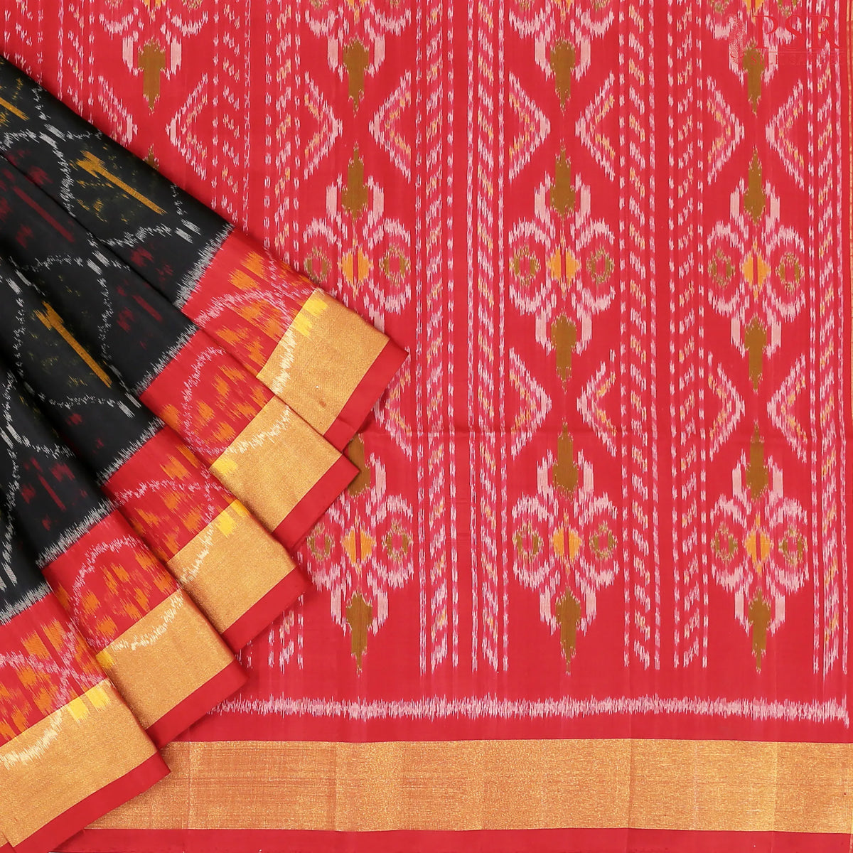 Black Pochampally Soft Silk Saree