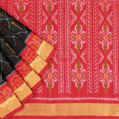 Black Pochampally Soft Silk Saree