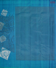 Peacock Blue Kanchipuram Silk Saree