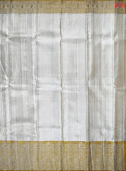 Silver White Kanchipuram Jacquard Tissue Silk Saree