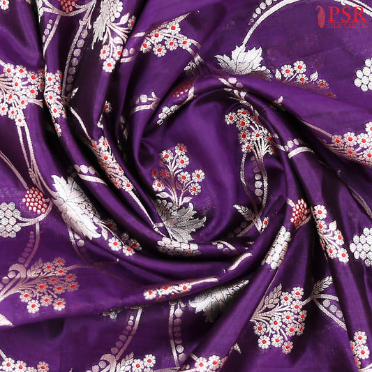 Violet Chiniya Silk Saree