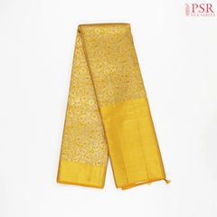 Golden Yellow Kanjivaram Jacquard Silk Saree