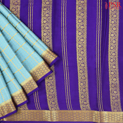 Sky Blue Mysore Silk Saree