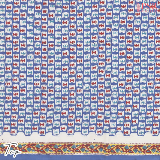 Han Blue Cotton Dress Material