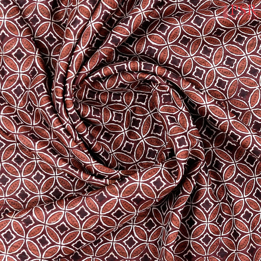 Brown & Burgundy Semi Tussar Saree