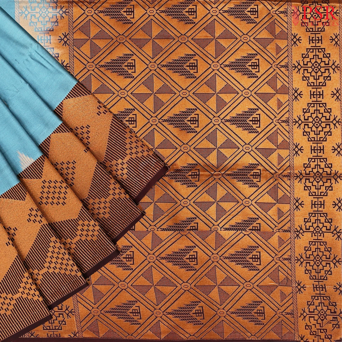 Pacific Blue Soft Art Silk Saree