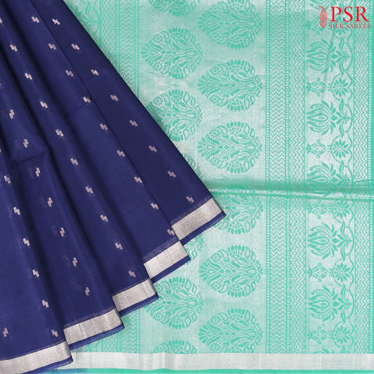 Navy Blue Silk Cotton Saree