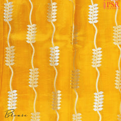 Yellow Chiniya Silk Saree