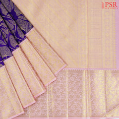 Indigo Kanchipuram Jacquard Silk Saree