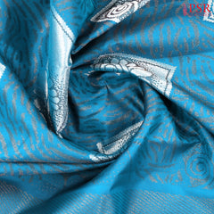 Peacock Blue Kanchipuram Silk Saree