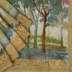 Olive Mustard Kadhi Tussar Silk Saree
