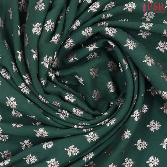 Dark Green Tassar Georgette Saree