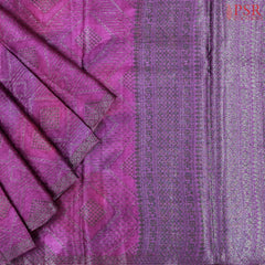 Violet Pink Banaras Tussar Silk Saree