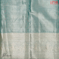 Pearl Aqua Kanchipuram Tissue Silk Saree